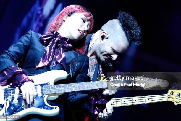 JinJoo Lee and Cole Whittle of the band DNCE perform at the 21st Annual HRC National Dinner at the Washington Convention Center on October 28, 2017...