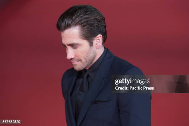 Actor Jake Gyllenhaal during the red carpet of the movie "Stronger" with US actor Jake Gyllenhaal during the third day of the Rome Film Fest.