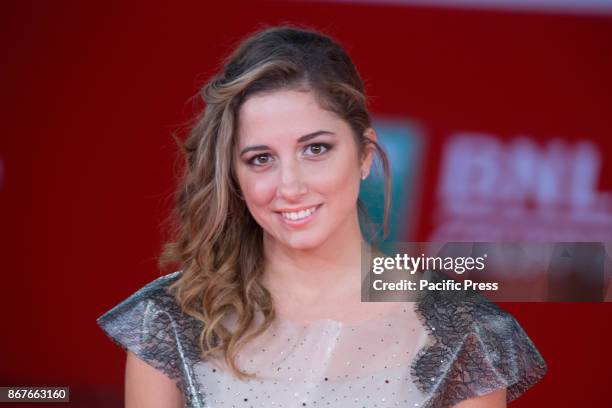 Italian actress Blu Yoshimi during the red carpet of the movie "Stronger" with US actor Jake Gyllenhaal during the third day of the Rome Film Fest.