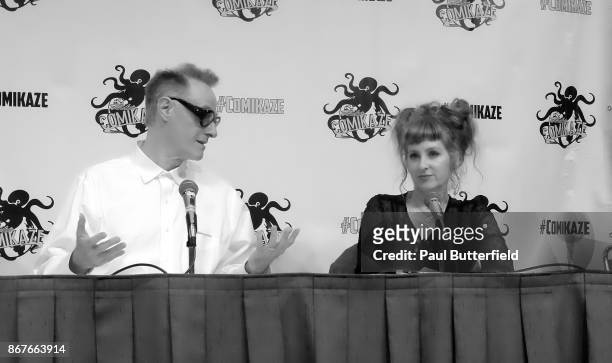 Harry Goaz and Kimmy Robertson speak onstage at the "Twin Peaks" panel during Stan Lee's Los Angeles Comic Con 2017 at the Los Angeles Convention...