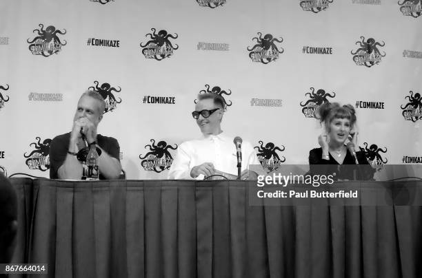 Bryan Johnson, Harry Goaz, and Kimmy Robertson speak onstage at the "Twin Peaks" panel during Stan Lee's Los Angeles Comic Con 2017 at the Los...