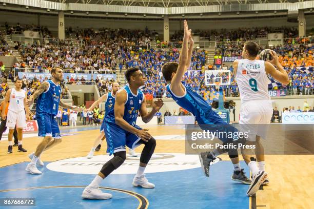 Felipe Reyes during Real Madrid victory over San Pablo Burgos in Liga Endesa regular season game celebrated in Burgos at Coliseum Burgos. October...