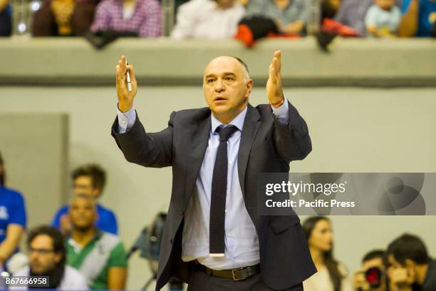 Pablo Laso during Real Madrid victory over San Pablo Burgos in Liga Endesa regular season game celebrated in Burgos at Coliseum Burgos. October 28nd...