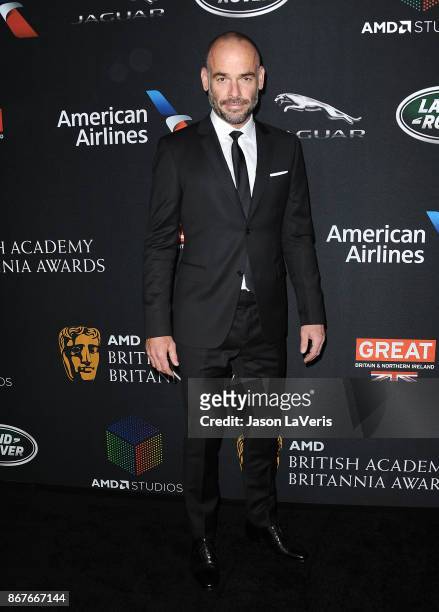 Actor Paul Blackthorne attends the 2017 AMD British Academy Britannia Awards at The Beverly Hilton Hotel on October 27, 2017 in Beverly Hills,...