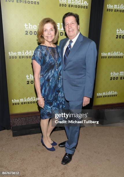 Warner Brothers Television Group President Peter Roth and Andrea Roth attend ABC's celebration of the 200th episode of "The Middle" at Fig & Olive on...