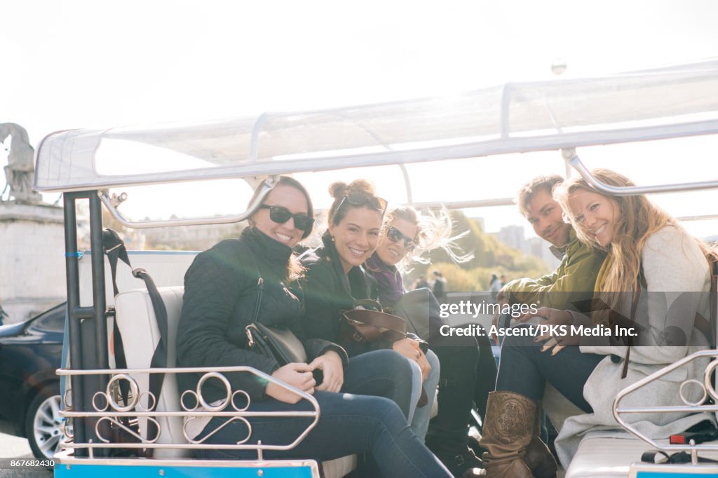 Friends Riding Cycle Rickshaw Group Of Friends Pose For Photo While Riding Rickshaw High-Res Stock ...