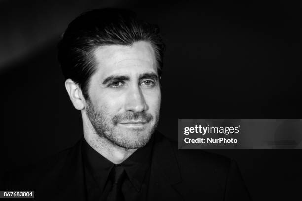 Jake Gyllenhaal walks a red carpet for 'Stronger' during the 12th Rome Film Fest at Auditorium Parco Della Musica on October 28, 2017 in Rome, Italy.