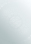 Silver round floral pattern gradient color. Vintage cover design template. Vector mandala poster soft detailed background