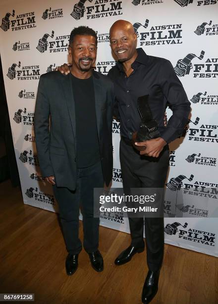 October 28: Robert Townsend and Keenen Ivory Wayans attend the AFF Awards Luncheon during Austin Film Festival at the Austin Club on October 28, 2017...