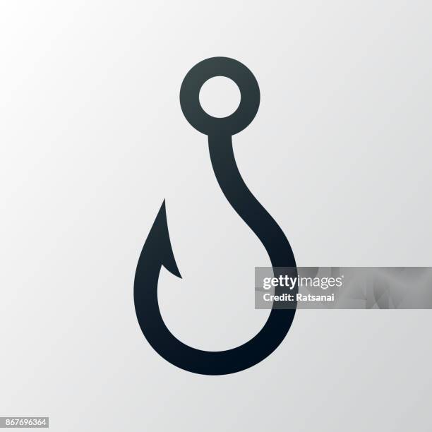 stockillustraties, clipart, cartoons en iconen met hengelsport haak - vishaak visgerei
