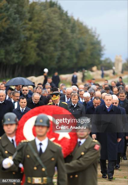 Turkish President Recep Tayyip Erdogan , Speaker of the Grand National Assembly, Ismail Kahraman , Prime Minister Binali Yildirim , Kemal...