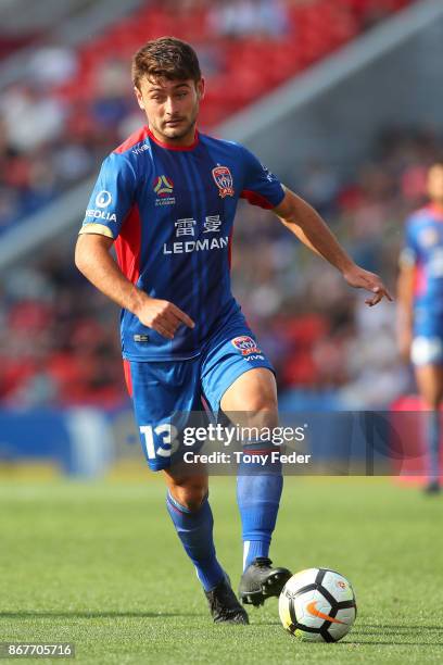 Ivan Vujica of the Jets in action during the round four A-League match between the Newcastle Jets and the Western Sydney Wanderers at McDonald Jones...