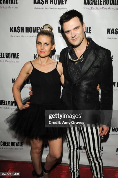 Kathy Kolla and Kash Hovey attend the Halloween Event Hosted by Kash Hovey and Rachele Royale at Velvet Margarita on October 28, 2017 in Hollywood,...