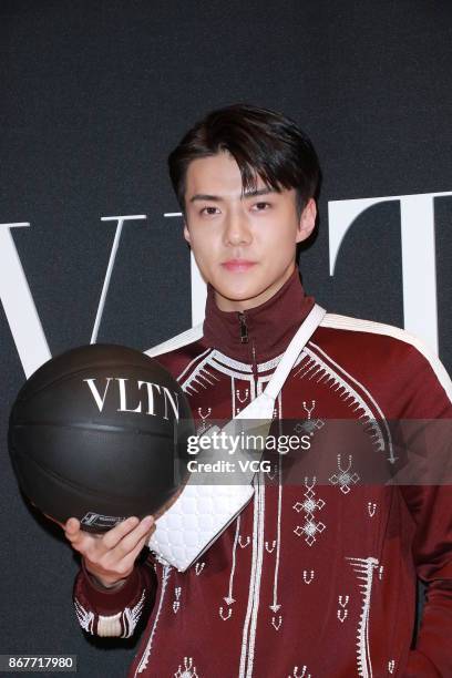 South Korean singer Oh Sehun attends the Valentino event on October 27, 2017 in Hong Kong, China.