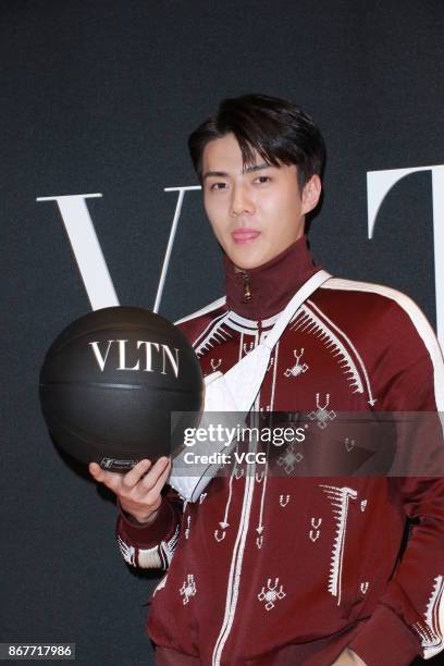 South Korean singer Oh Sehun attends the Valentino event on October 27, 2017 in Hong Kong, China.