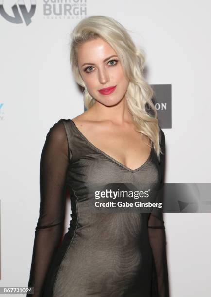 Model Mery Nikolova attends the Worldwide Cover Model Inc. Photography and modeling red carpet event at The View at Palms Casino Resort on October...