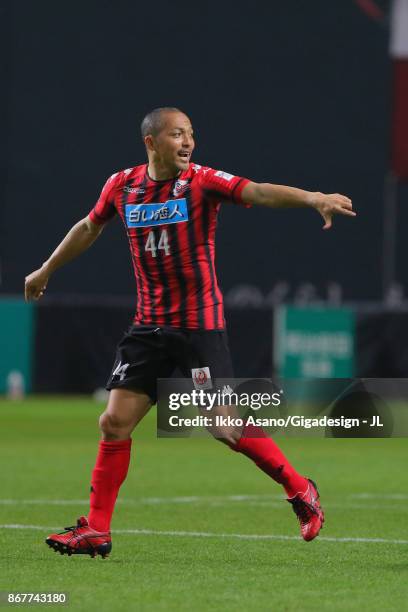 Shinji Ono of Consadole Sapporo runs into the pitch during the J.League J1 match between Consadole Sapporo and Kashima Antlers at Sapporo Dome on...