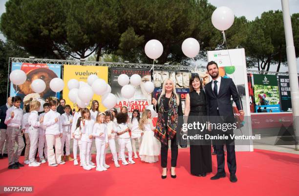 Producer Lady Monika Bacardi, director Graciela Rodrioguez and producere Andrea Iervolino walk a red carpet for Beyond the Sun Red Carpet during the...