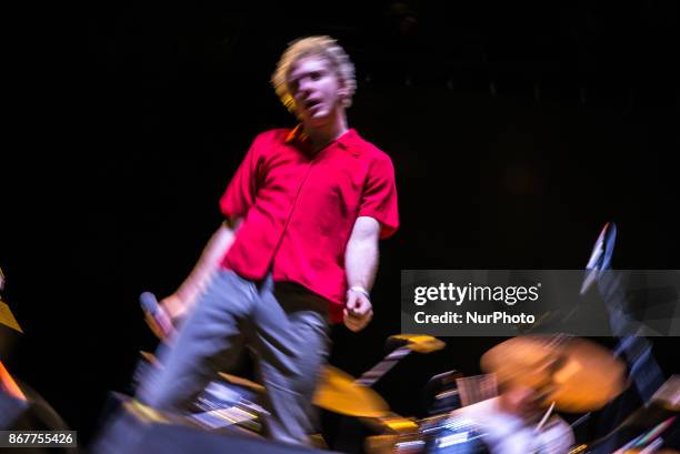 American indie rock band The Orwells perform live at Arena Wembley, London on October 28, 2017. The members include Mario Cuomo , Dominic Corso ,...
