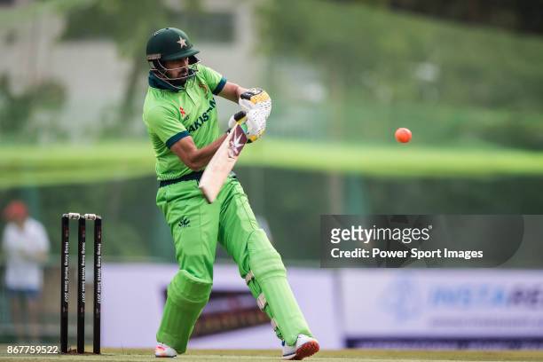 Anwar Ali of Pakistan hits a shot during Day 2 of Hong Kong Cricket World Sixes 2017 Cup final match between Pakistan vs South Africa at Kowloon...