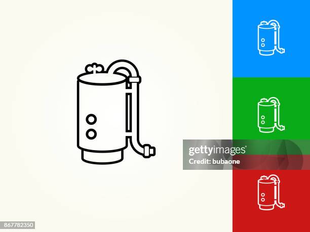 boiler black stroke linear icon - heating boilers stock illustrations