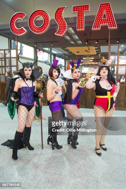 Cosplayers in character during MCM London Comic Con 2017 held at the ExCel on October 28, 2017 in London, England.