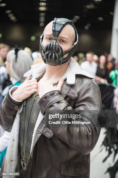 Cosplayers in character as Bane from Batman during Day 3 of the MCM London Comic Con 2017 held at the ExCel on October 28, 2017 in London, England.