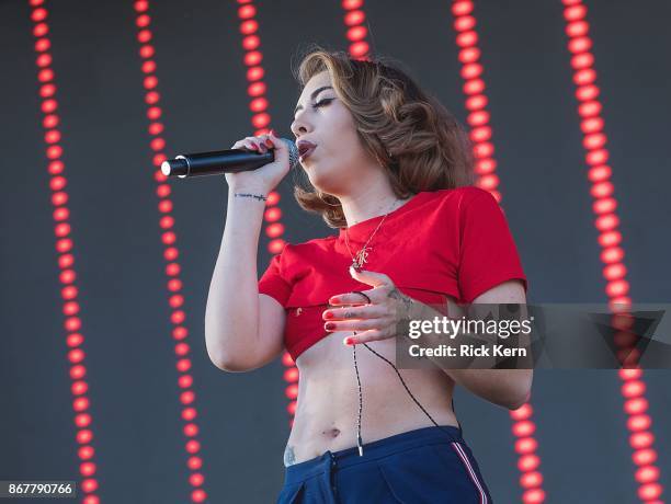 Singer-songwriter Kali Uchis performs onstage during Mala Luna Music Festival at Nelson Wolff Stadium on October 28, 2017 in San Antonio, Texas.