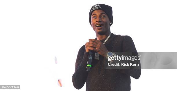 Rapper Playboi Carti performs onstage during Mala Luna Music Festival at Nelson Wolff Stadium on October 28, 2017 in San Antonio, Texas.