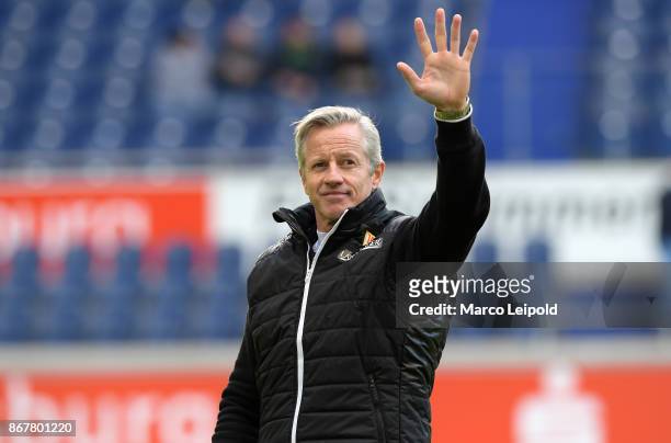 Coach Jens Keller of 1 FC Union Berlin after the game between MSV Duisburg and 1 FC Union Berlin on October 29, 2017 in Duisburg, Germany.