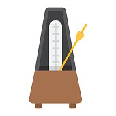 Metronome flat icon, music and instrument, tempo sign vector graphics, a colorful solid pattern on a white background, eps 10.