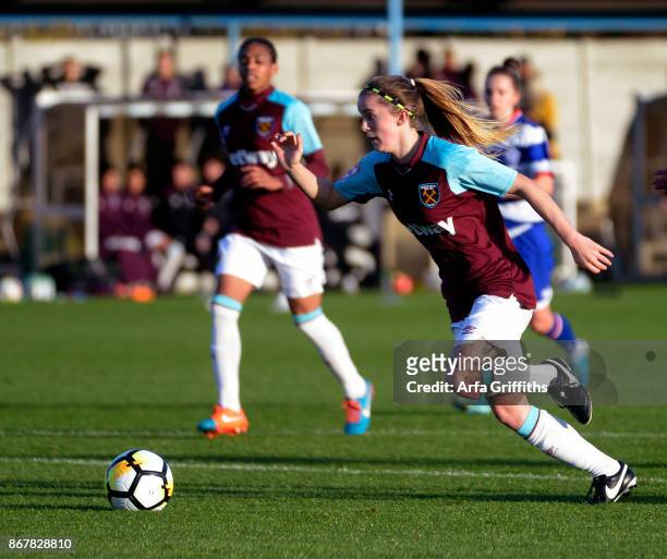 Molly Peters of West Ham United Ladies in action during the Women's Premier League Plate match between West Ham United and Queens Park Rangers at...