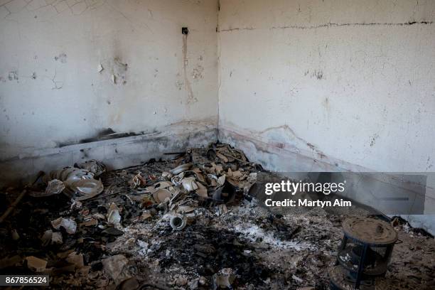 House damaged by Islamic State militants in Karamles, a Christian town in northern Iraq, on September 8, 2017.