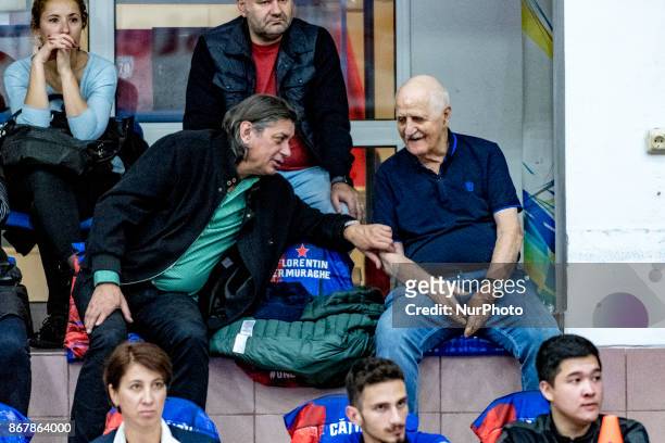 Former Steaua Bucharest player - Petre Branisteanu - and Dumitru Lecca - Steaua Bucharest legend - during the LNBM - Men's National Basketball League...