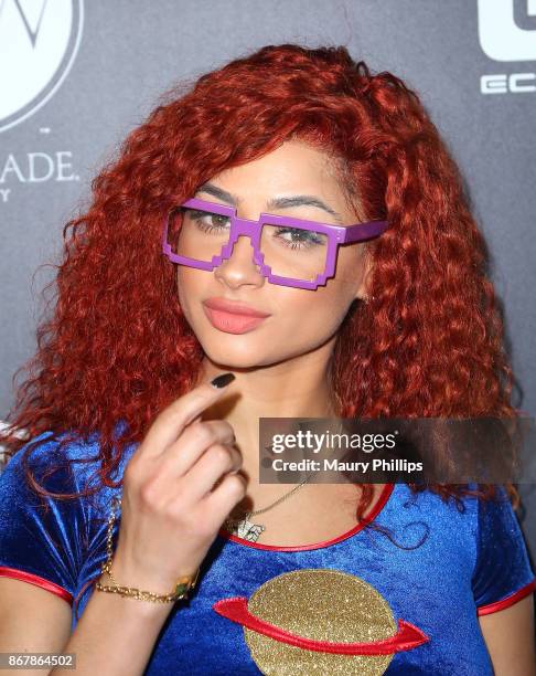 Tori Brixx arrives at A Haute Halloween at Riviera 31 at Sofitel on October 28, 2017 in Los Angeles, California.