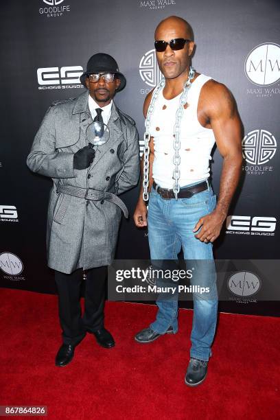 Keith Robinson and Lamonica Garrett arrive at A Haute Halloween at Riviera 31 at Sofitel on October 28, 2017 in Los Angeles, California.