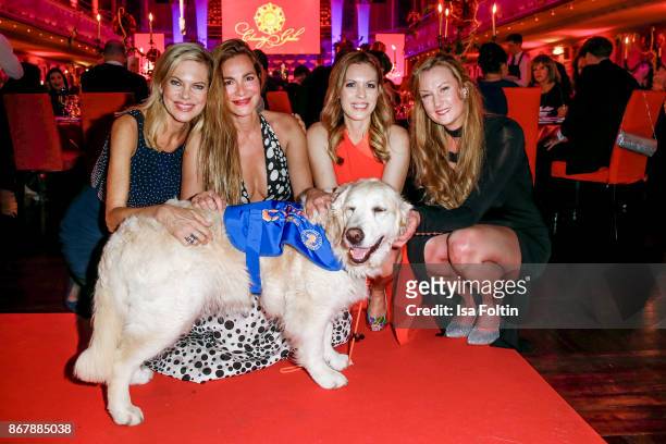 German presenter Nina Ruge, German actress Alexandra Kamp, German presenter Jule Goelsdorf, German actress Daniela Schwerdt and an assistance dog...