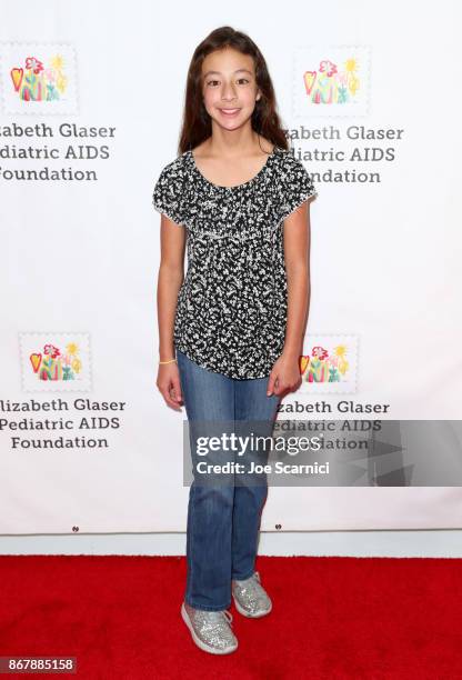 Aubrey Anderson-Emmons at The Elizabeth Glaser Pediatric AIDS Foundation's 28th annual 'A Time For Heroes' family festival at Smashbox Studios on...