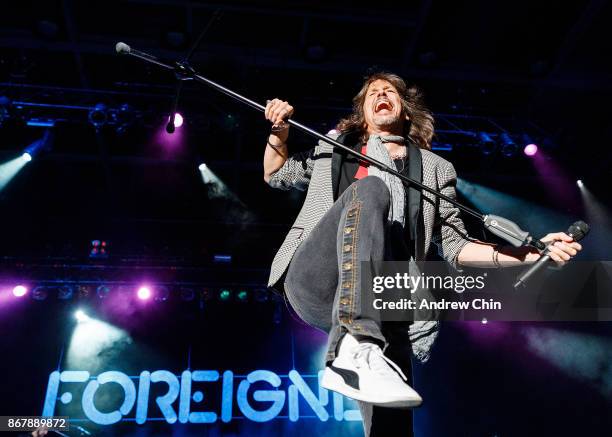 Kelly Hansen of Foreigner performs on stage at Abbotsford Centre on October 22, 2017 in Abbotsford, Canada.