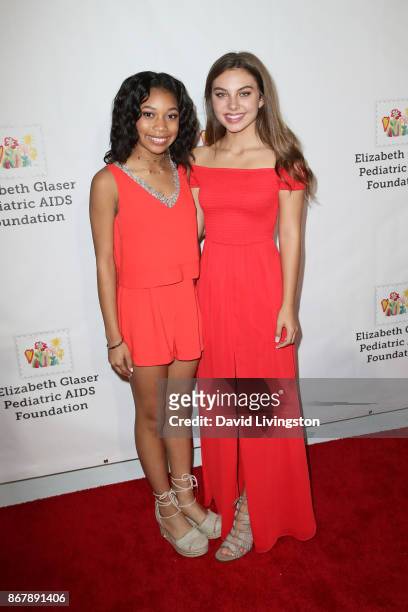 Kyla Drew and Caitlin Carmichael attend the Elizabeth Glaser Pediatric AIDS Foundation's 28th Annual "A Time For Heroes" Family Festival at Smashbox...