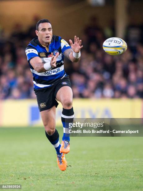 Bath Rugby's Kahn Fotuali'i in action during the Aviva Premiership match between Bath Rugby and Gloucester Rugby at Recreation Ground on October 29,...