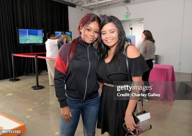 Gabby Douglas and Arielle Douglas at The Elizabeth Glaser Pediatric AIDS Foundation's 28th annual 'A Time For Heroes' family festival at Smashbox...