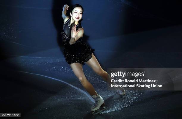 Marin Honda of Japan performs in the exhibition gala during the ISU Grand Prix of Figure Skating at Brandt Centre on October 29, 2017 in Regina,...