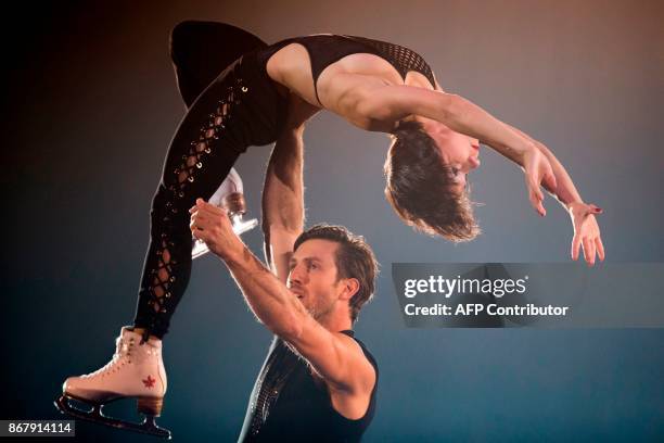 Liubov Ilyushechkina and Dylan Moscovitch of Canada perform their exhibition program at the 2017 Skate Canada International ISU Grand Prix event in...
