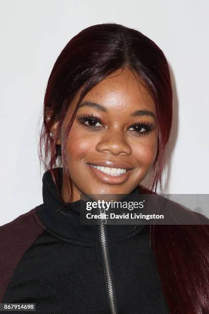 Gabby Douglas attends the Elizabeth Glaser Pediatric AIDS Foundation's 28th Annual "A Time For Heroes" Family Festival at Smashbox Studios on October...