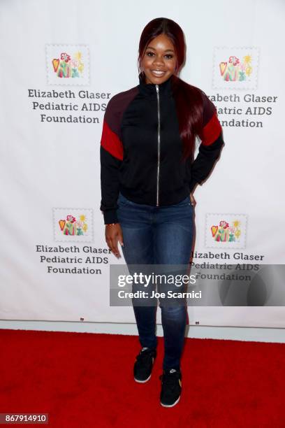 Gabby Douglas at The Elizabeth Glaser Pediatric AIDS Foundation's 28th annual 'A Time For Heroes' family festival at Smashbox Studios on October 29,...