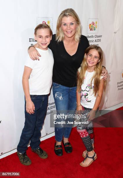 Benjamin Sanov, Alison Sweeney, and Megan Sanov at The Elizabeth Glaser Pediatric AIDS Foundation's 28th annual 'A Time For Heroes' family festival...