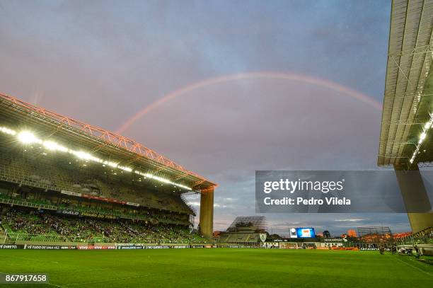 General view after a match between Atletico MG and Botafogo as part of Brasileirao Series A 2017 at Independencia stadium on October 29, 2017 in Belo...