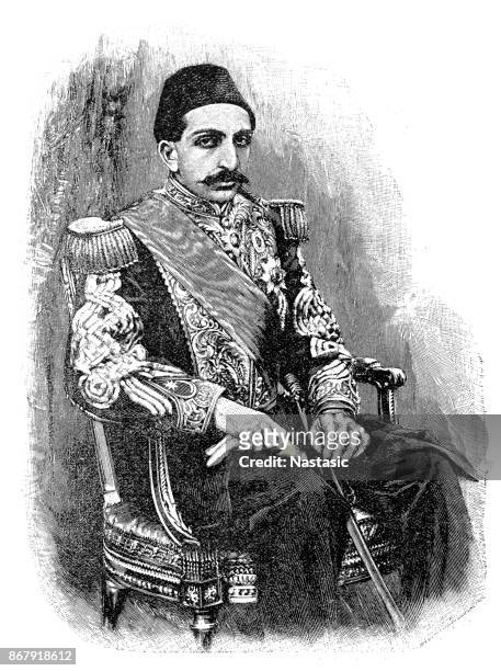 bildbanksillustrationer, clip art samt tecknat material och ikoner med abdul hamid ii (21 september 1842, död 10 februari 1918) var 34: e sultanen i det osmanska riket - abdul