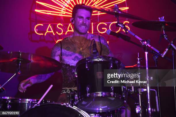 Adam Levine of Maroon 5 performs onstage during Casamigos Halloween Party on October 27, 2017 in Los Angeles, California.